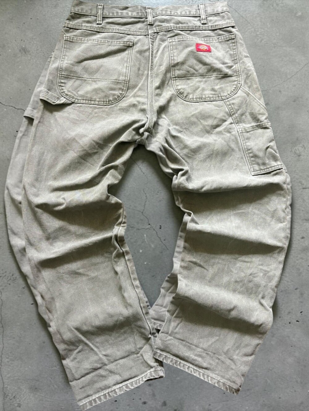 Y2K Dickies Utility Carpenter Pants Mos Green Size 32x32 Durable Streetwear Vtg
